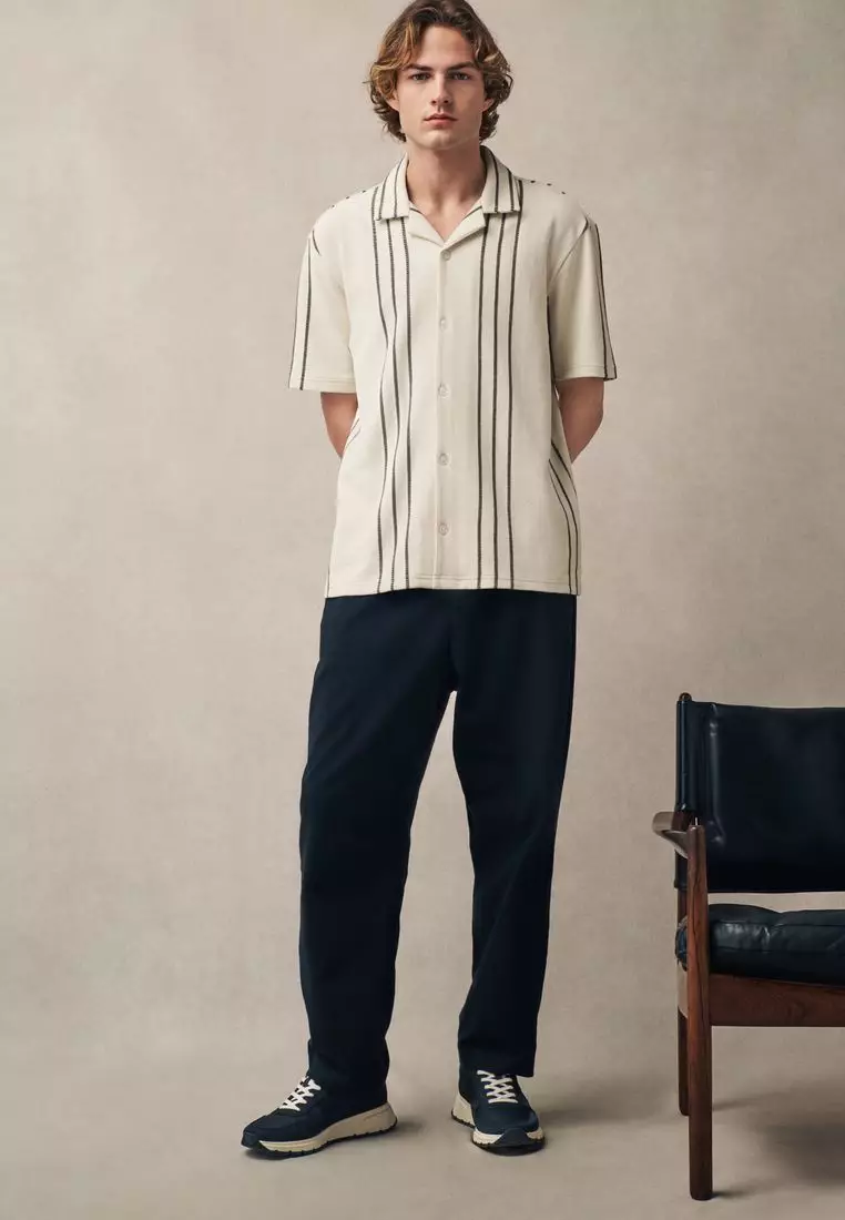 Textured Stripe Jersey Shirt