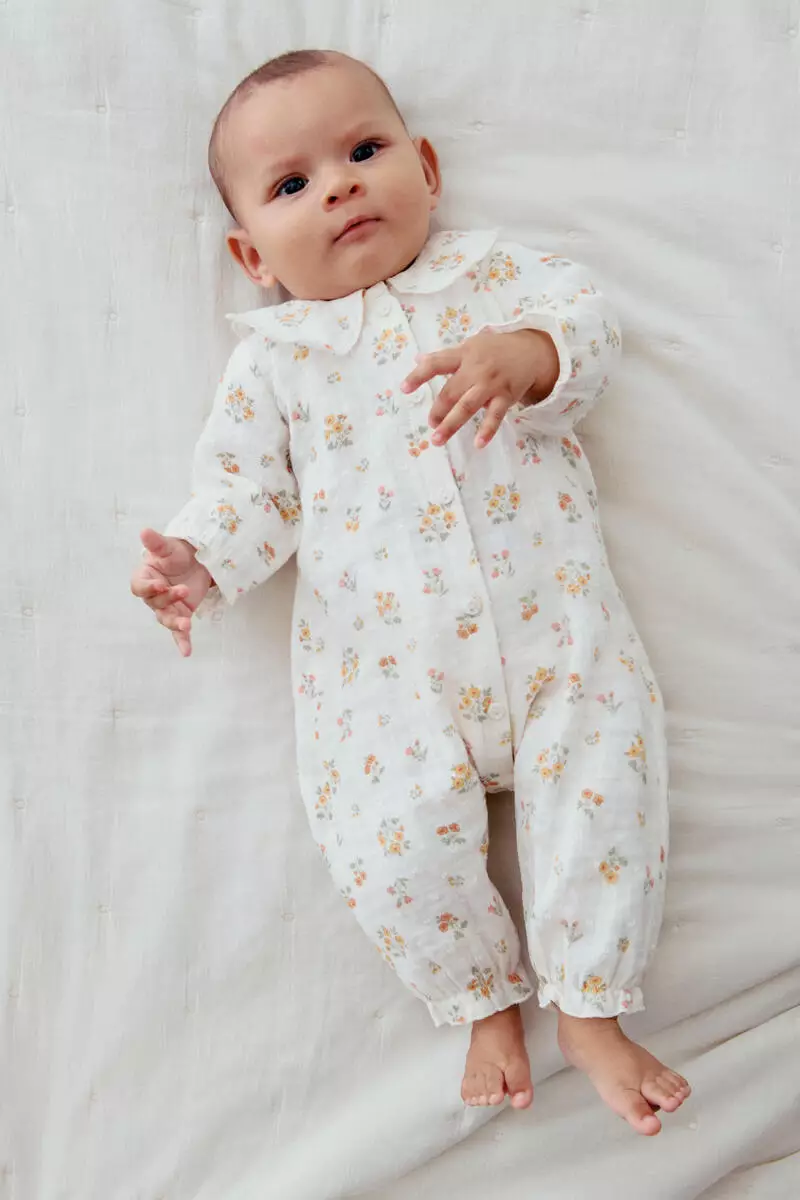 Cotton muslin romper suit