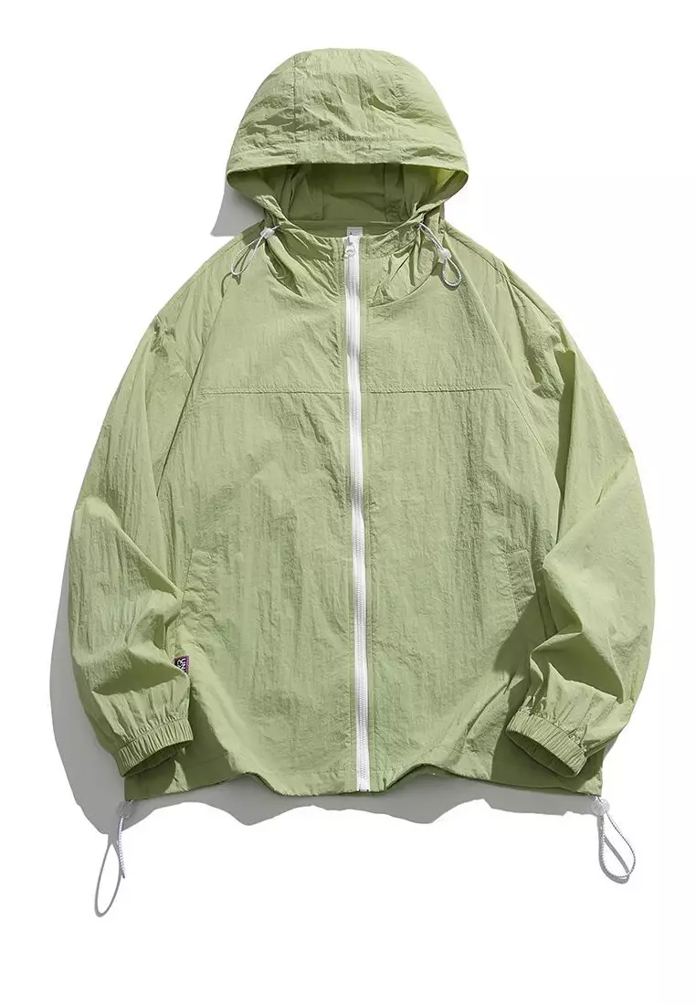 Mens green sales hooded jacket
