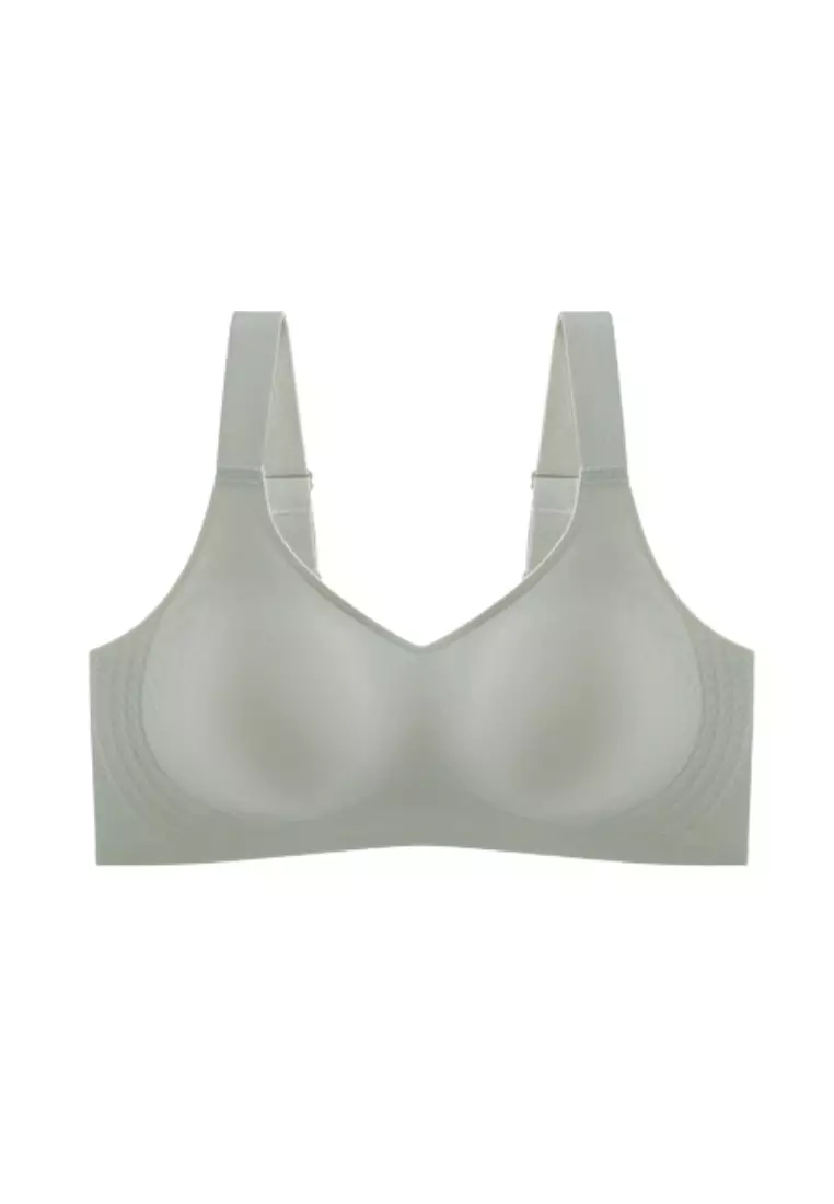 Premium Melinda Seamless Wireless Padded Support Bra in Grey