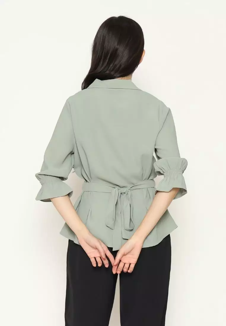 Urban Exchange Aleta Sage Green Blouse