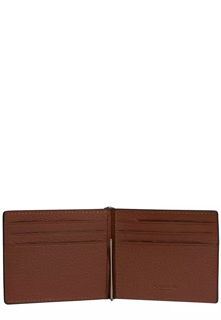Slim Money Clip Billfold Wallet in Saddle CH090