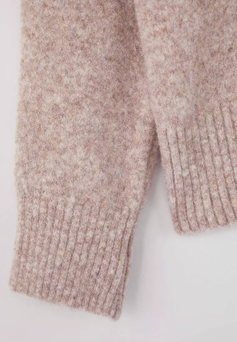 Wardrobe Essentials Mink Wool Blend Fuzzy Premium Yarn Loose Knit Sweater | Twoaw26Kz00125