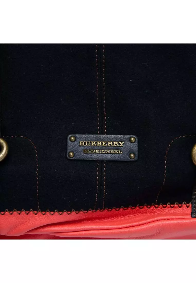 Pre-Loved Burberry Leather Trimmed Canvas Tote