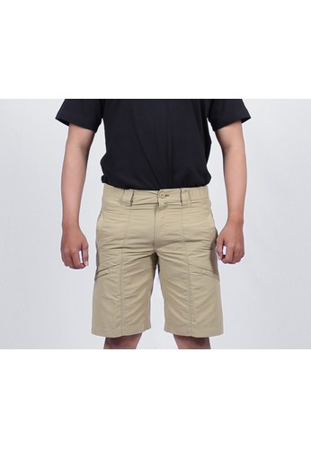 SRITEX beige and brown Men's Nylon Full Dull Short Pants (SRX 628) - KHAKY 64253AA8EE4EB7GS_1