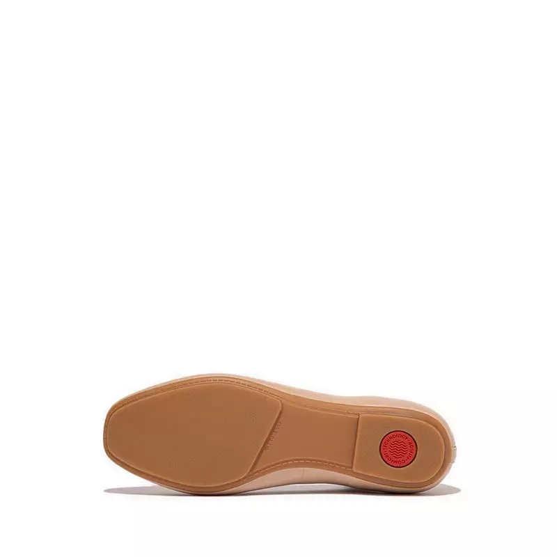 Fitflop Delicato Bow Soft Leather Ballet Flats - Classic Beige