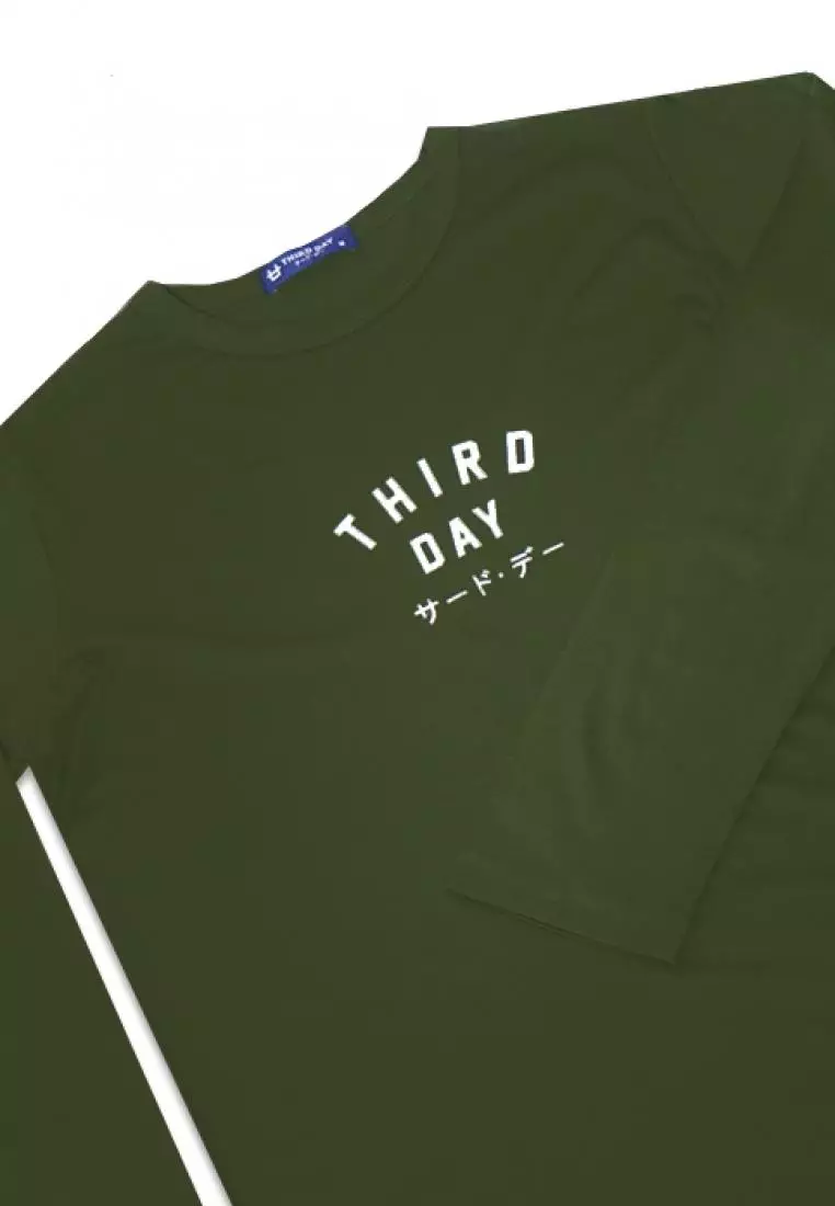 LTC10 mls td simple hijau army kaos tangan panjang hijab