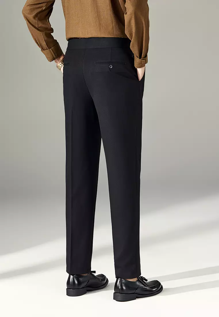 Pants Mens Black Dress Pants High Waisted Pleated Pants High Rise