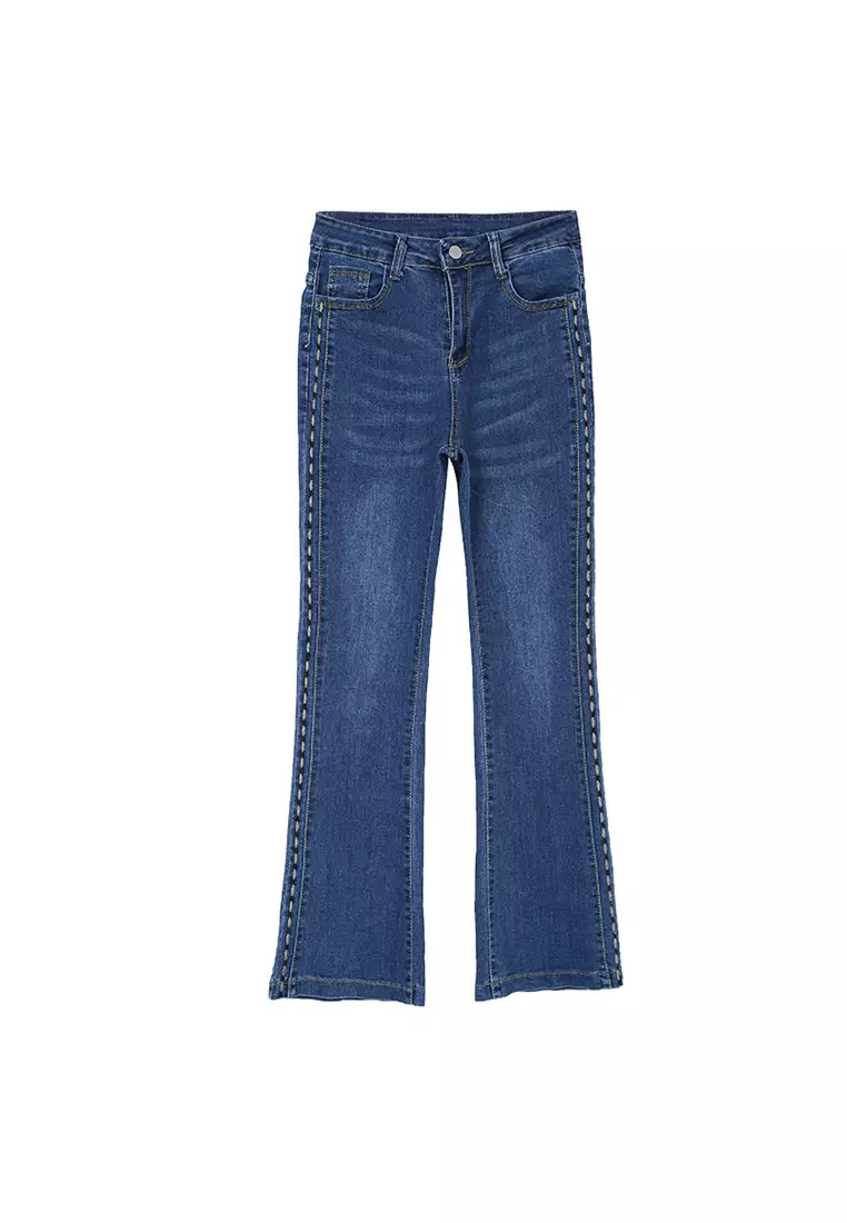 Buy A-IN GIRLS Fashion Small Flare Jeans in navy 2024 Online