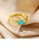 Glamorousky white 925 Sterling Silver Plated Gold Simple Fashion Geometric Oval Blue Cubic Zirconia Adjustable Ring E0A67AC8B89769GS_2