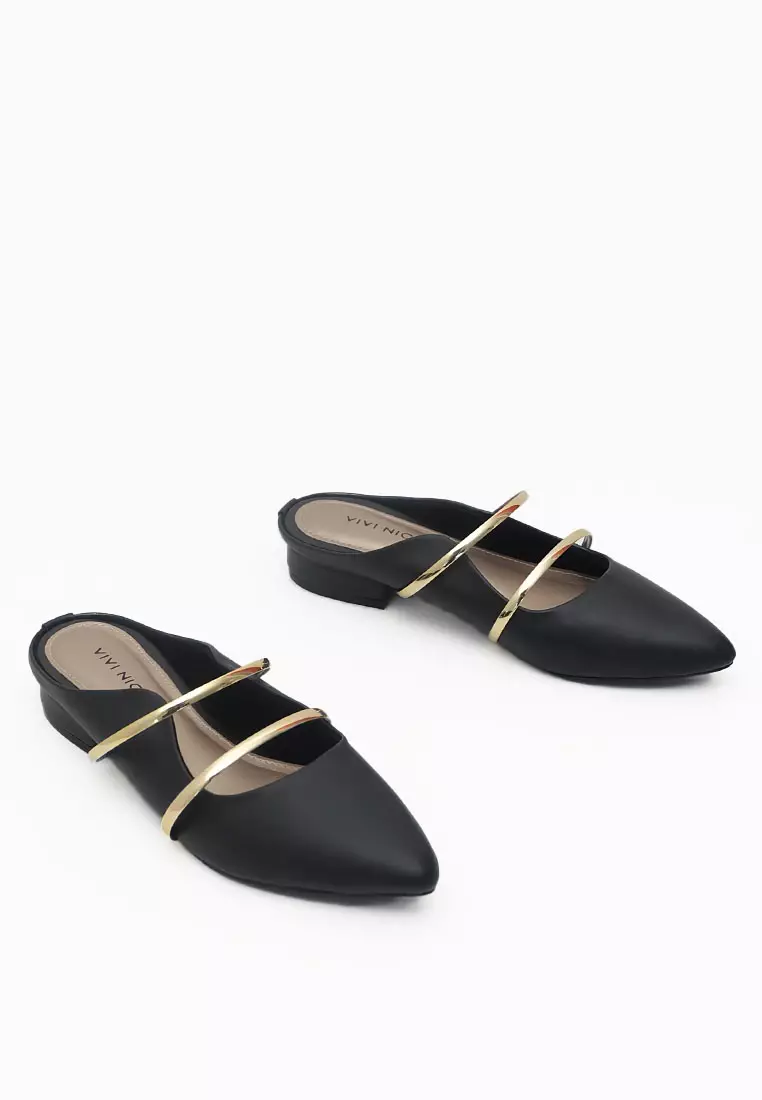 VIVI NICI - Chava Sandal Mules Hak 2 cm Black Solid