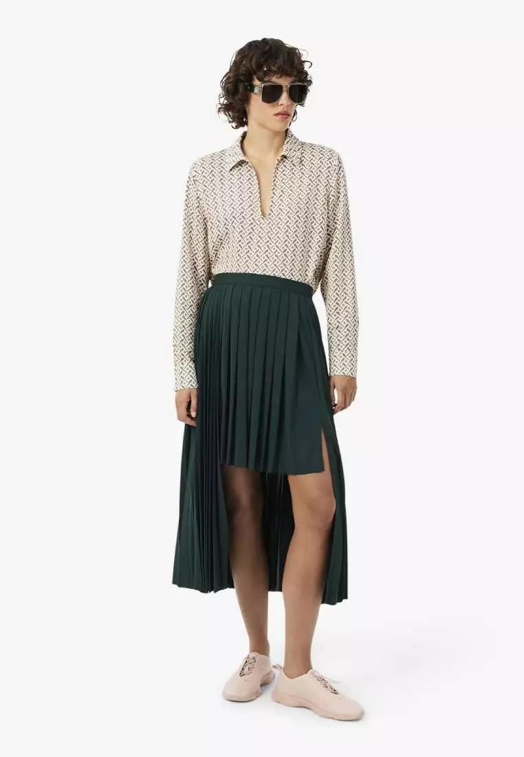 Buy Lacoste Long Asymmetric Pleated Jersey Skirt 2026 Online | ZALORA