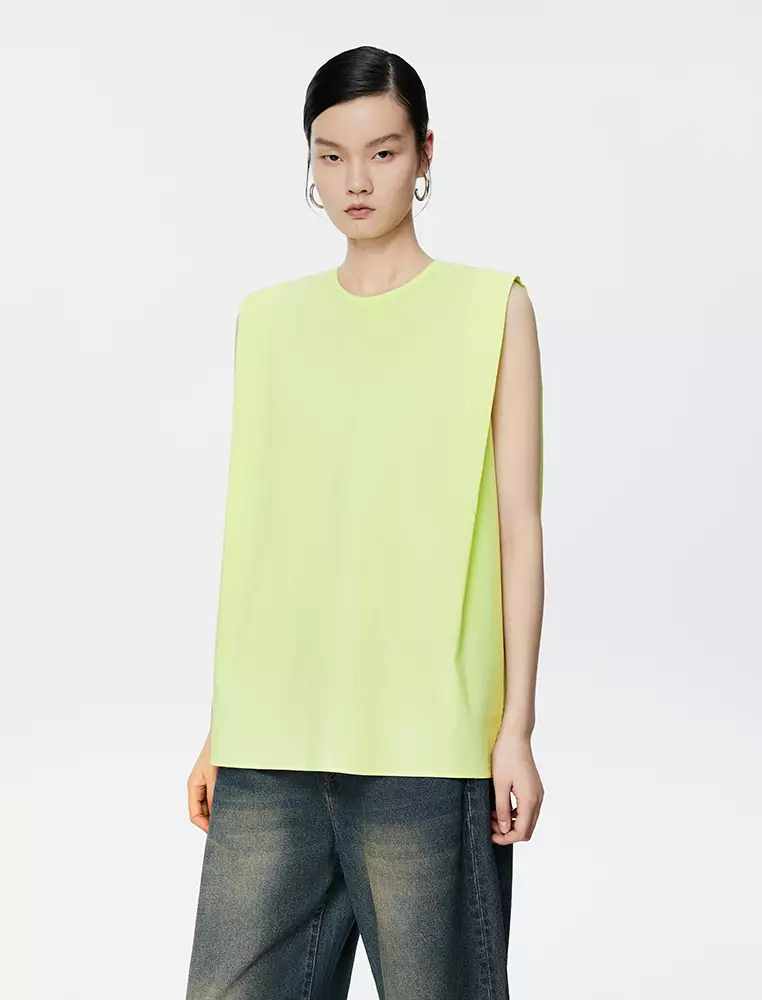 Loose Fit Round Neck Sleeveless Top