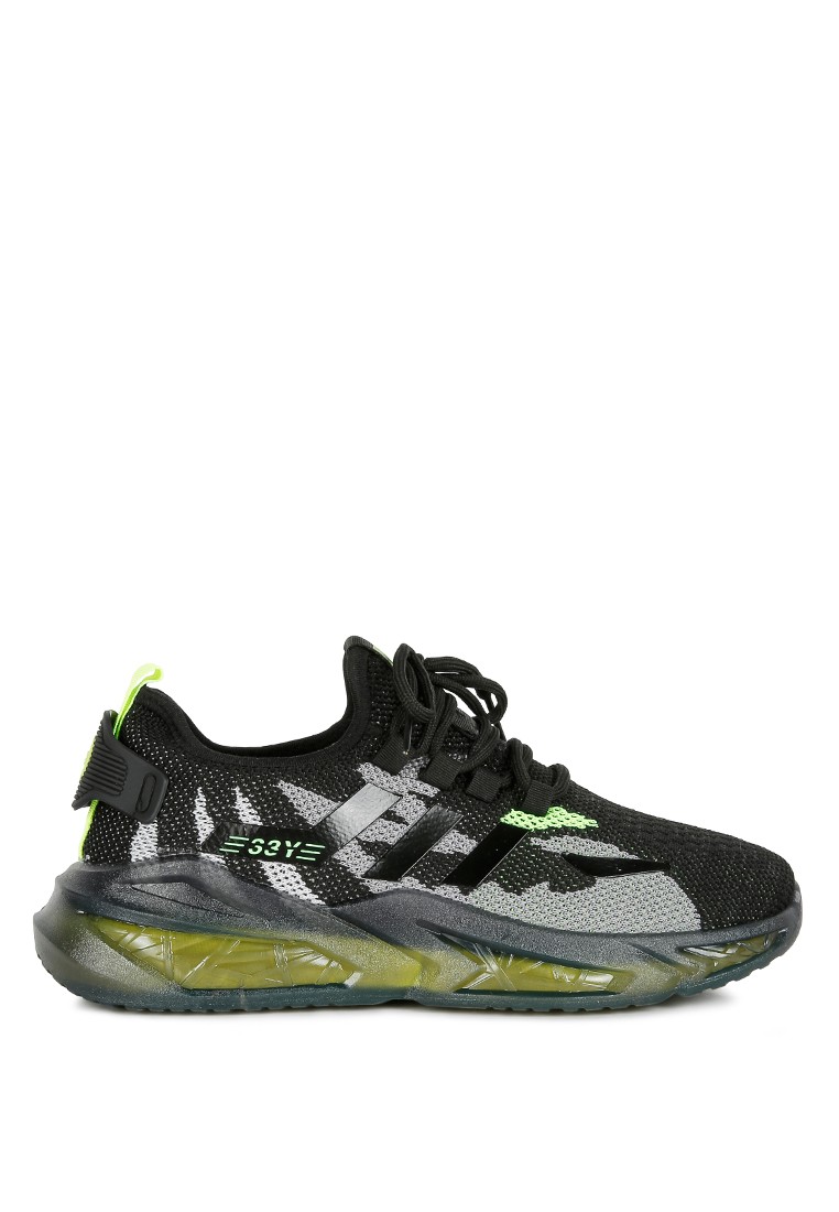 Black Block-Sole Sneakers