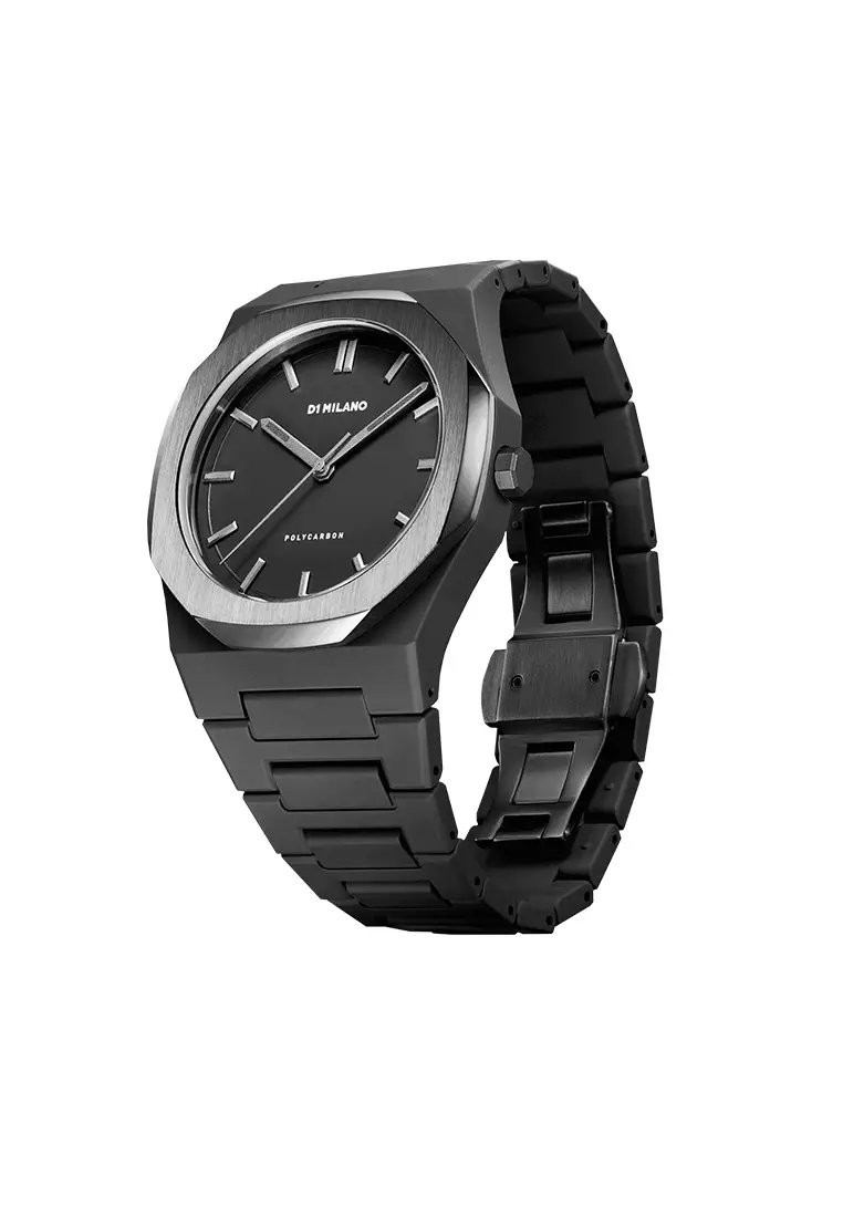 Space Grey Polycarbon Bracelet Watch, 40.5 mm