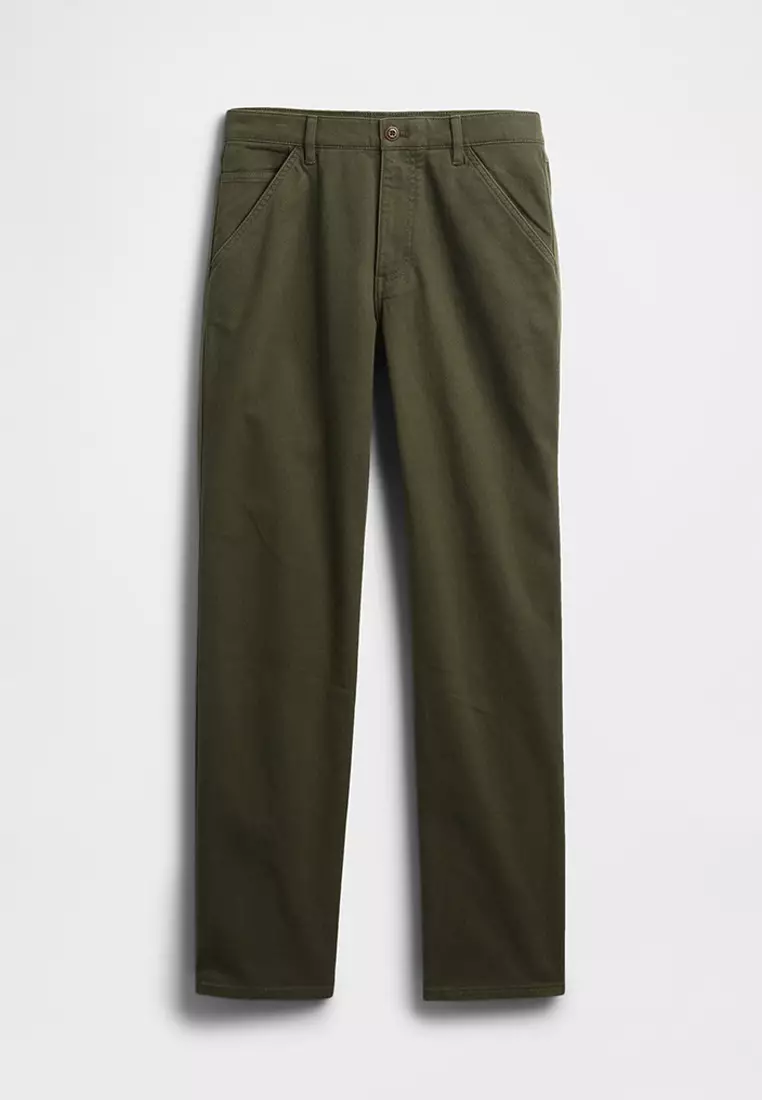 Relaxed Straight Utility Khakis