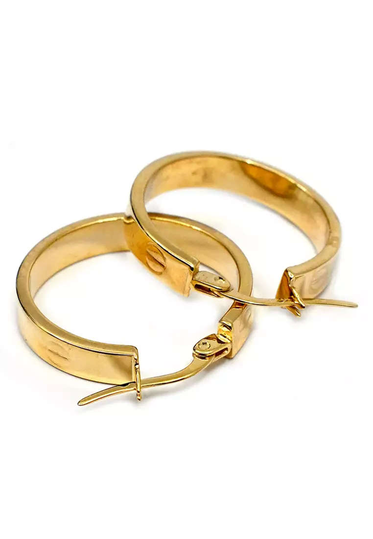18K Italian Made Yellow Gold Earrings