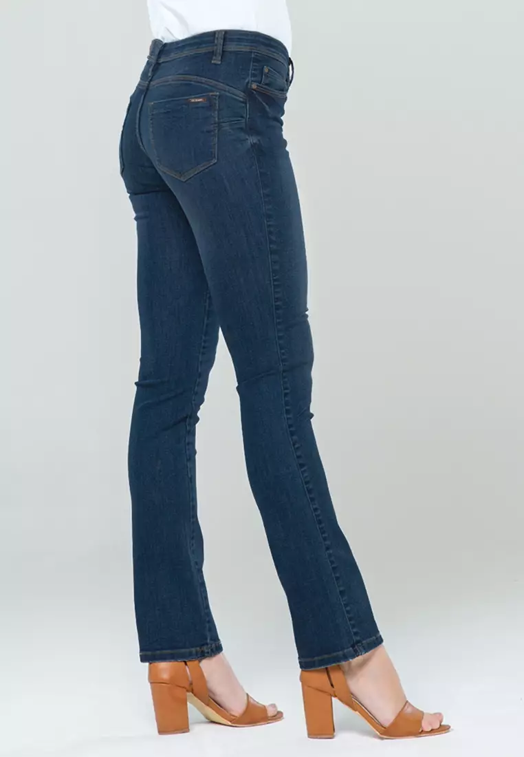 C2 Trumpy Navy Jeans Push Up Bootcut Wanita