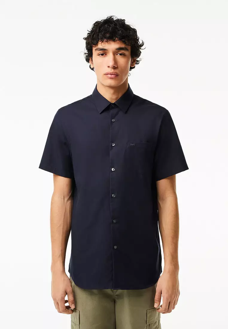 Buy Lacoste Men's Regular Fit Solid Cotton Shirt Online | ZALORA Malaysia