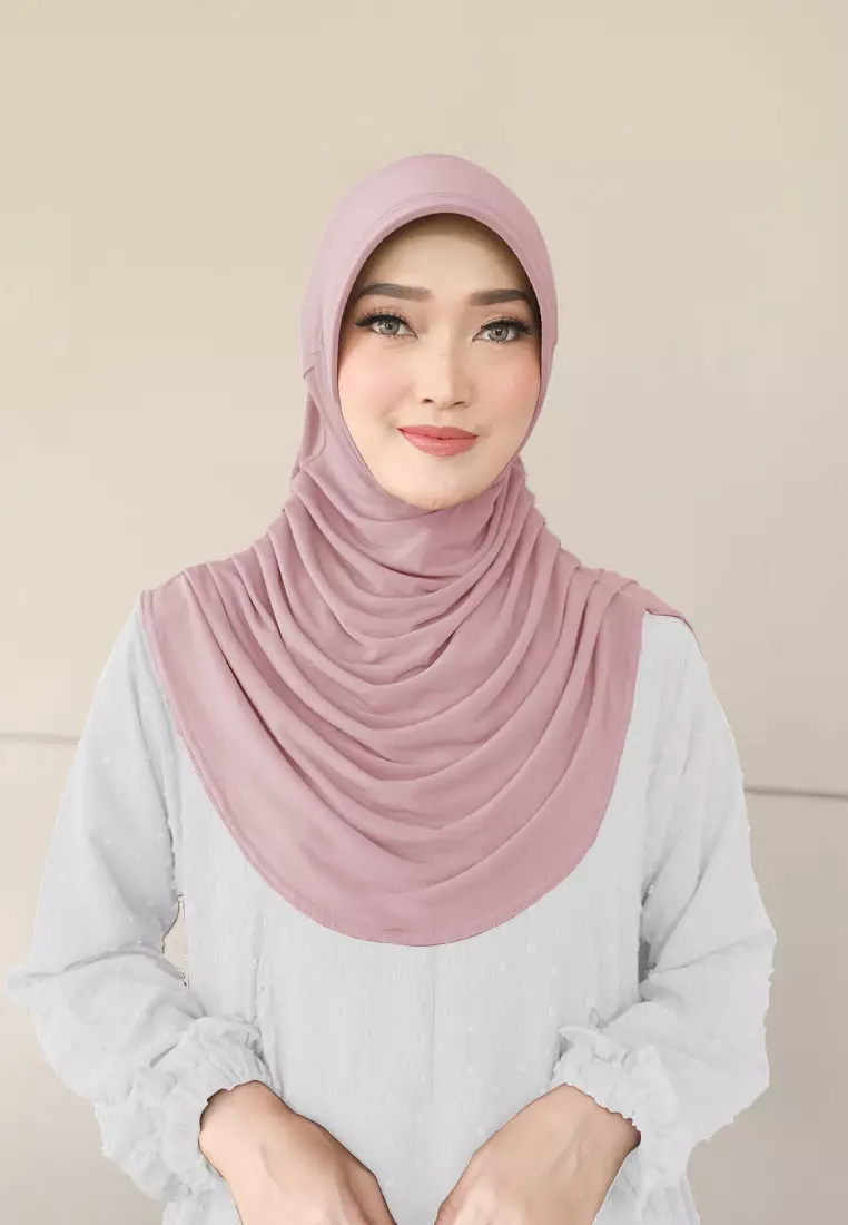 Zelena - Mahika Bergo | Hijab Instan Daily | Bergo Pad Kerut - Blush Pink