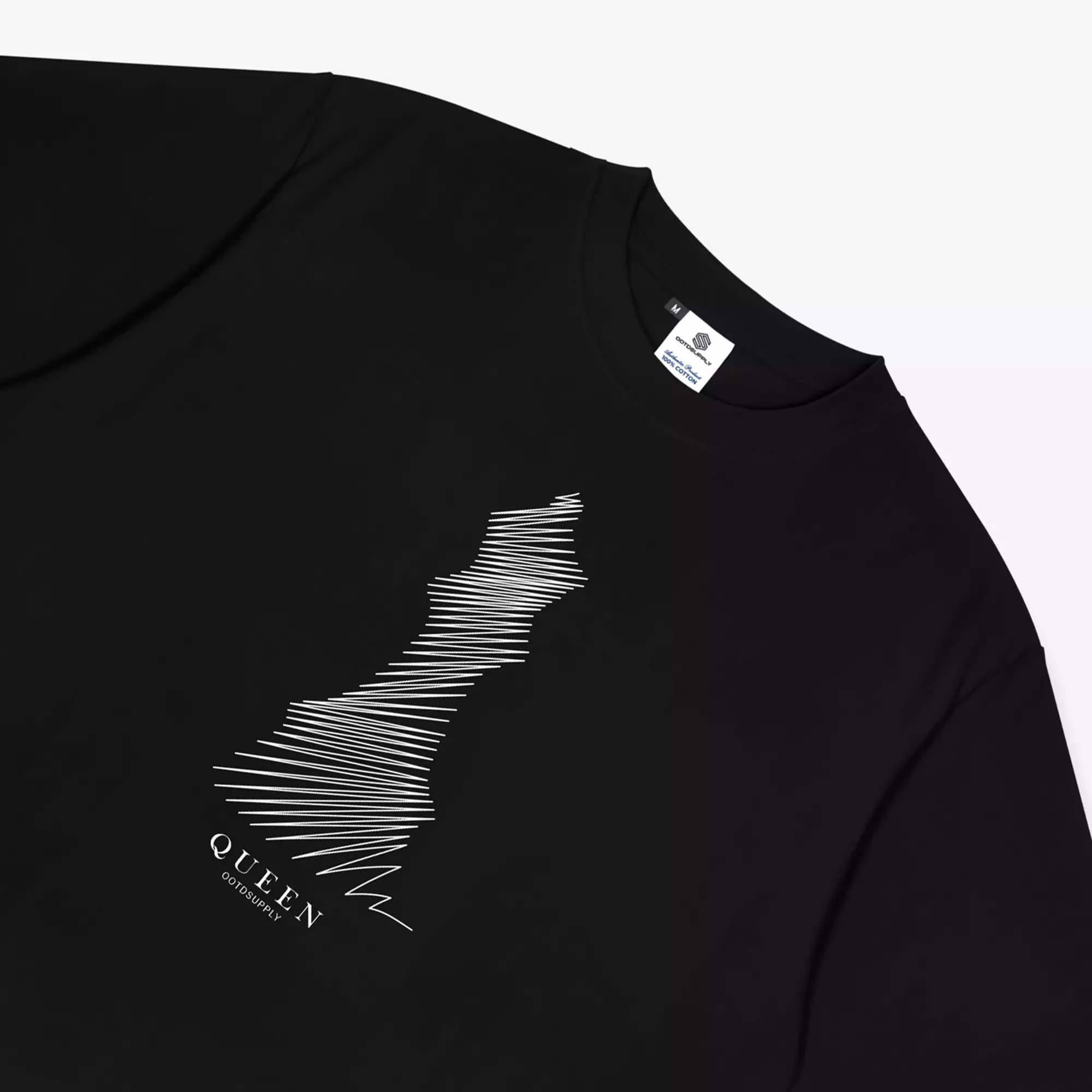 OOTDSUPPLY Reguler Tshirt 24s Queen Chess Black & White | Kaos Pria & Wanita TS072