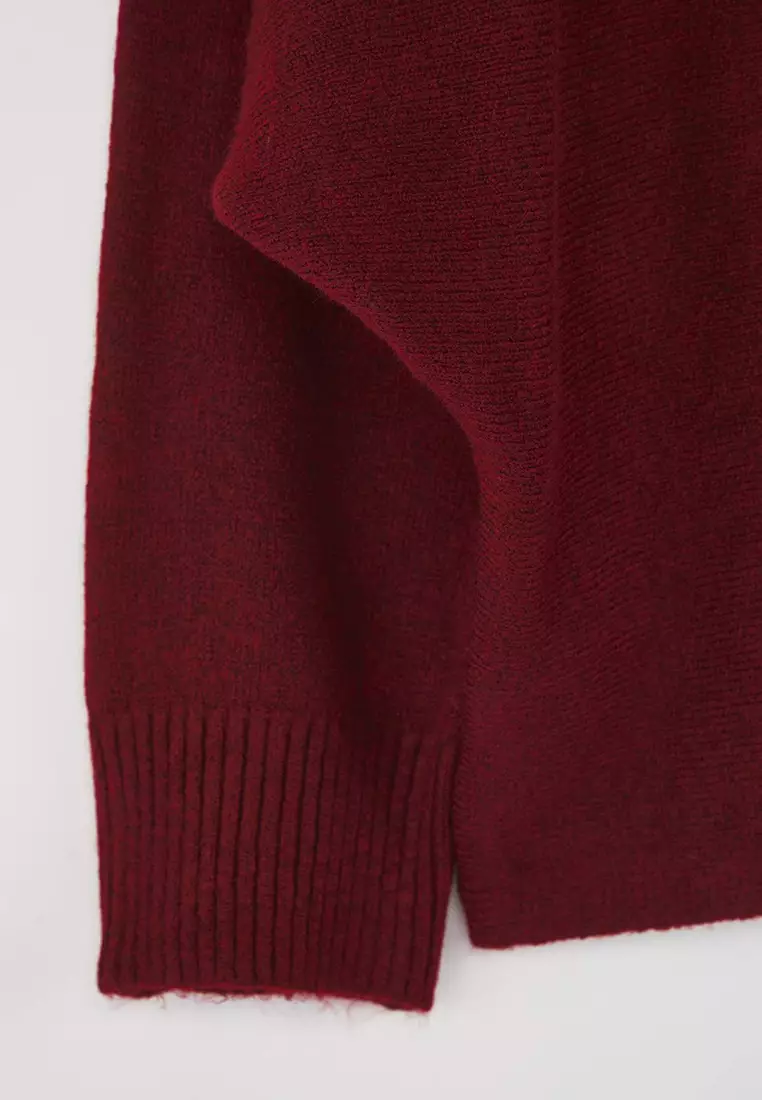 Soft Textured Wide Pattern Knitwear Sweater