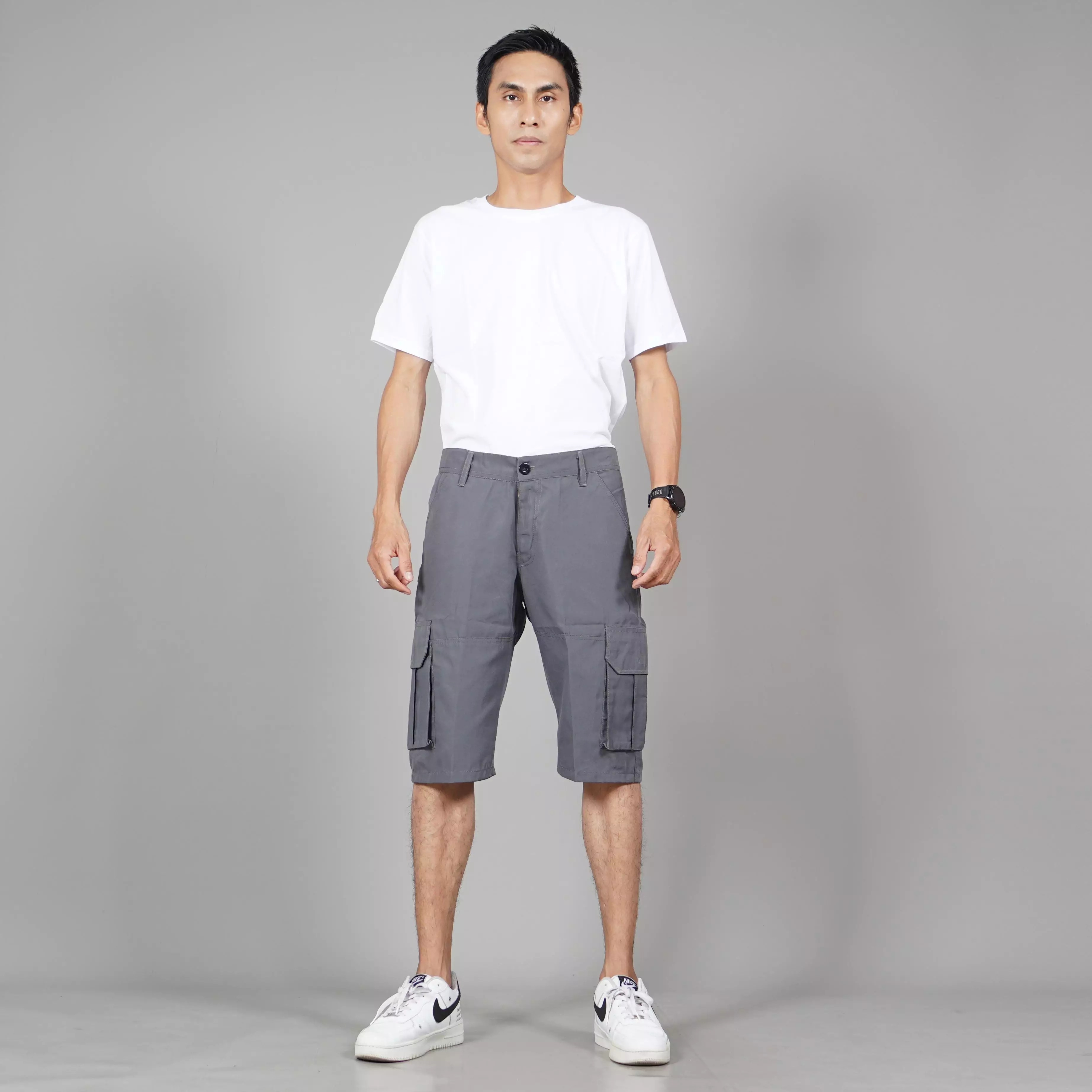  CHARLES Celana Cargo Pendek Pria Cargo Pants Pendek Pria - ABU