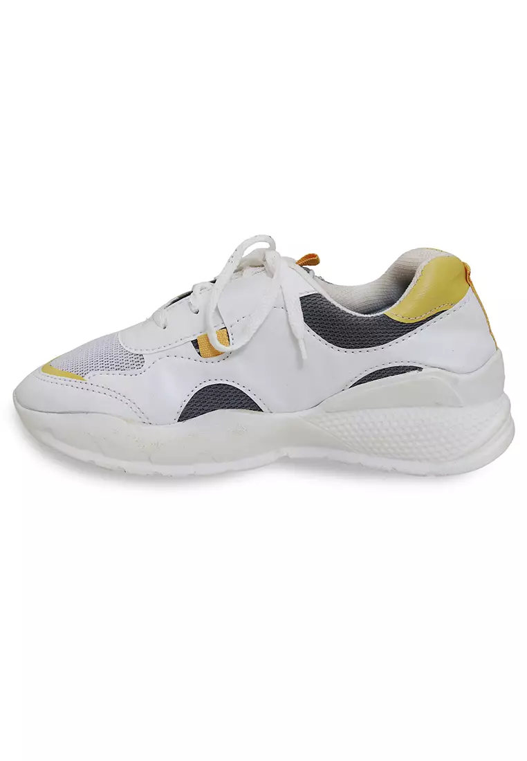 Anando Sepatu Sneakers Tali Pria Casual Shoes Stylish Design Material Leather ORIGINAL - White