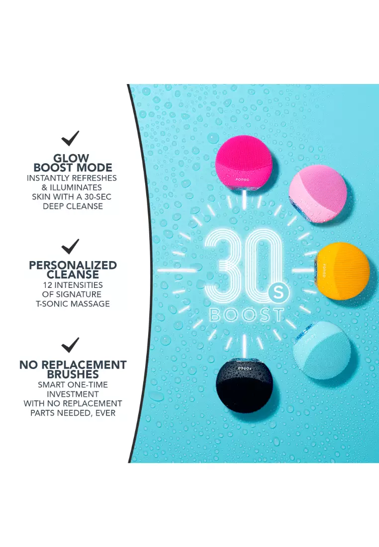 FOREO LUNA mini 3 Smart Facial Cleansing Brush for All Skin Types, Ultra-hygienic Silicone Rechargeable [2-Year Warranty, App Connected] - Midnight