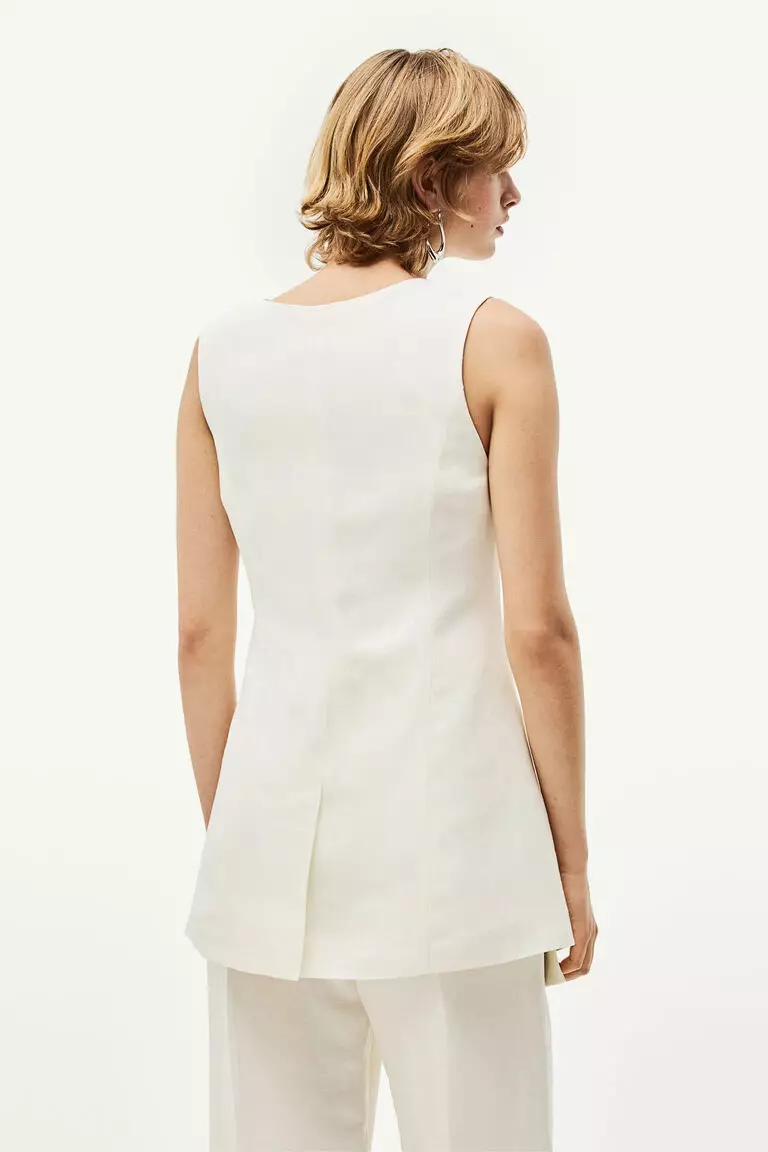 Linen-blend suit waistcoat