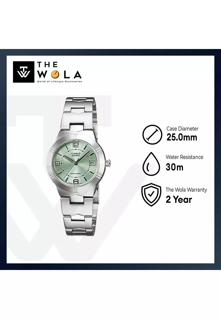 Women's Analog Watch LTP-1241D-3A Silver Stainless Steel Band Ladies Watch
