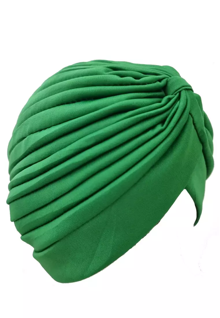 Plain Head Turban Wanita Leafy Green