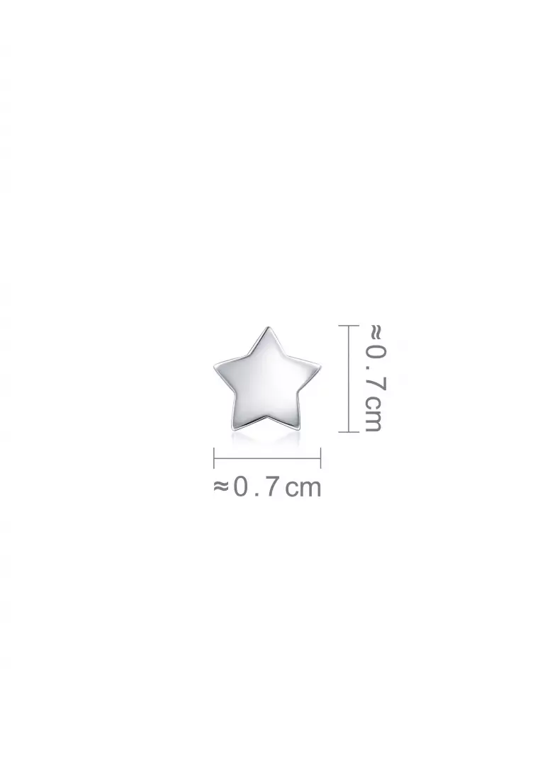 950 Platinum Star Single Stud Earring for Women 89813E (star)