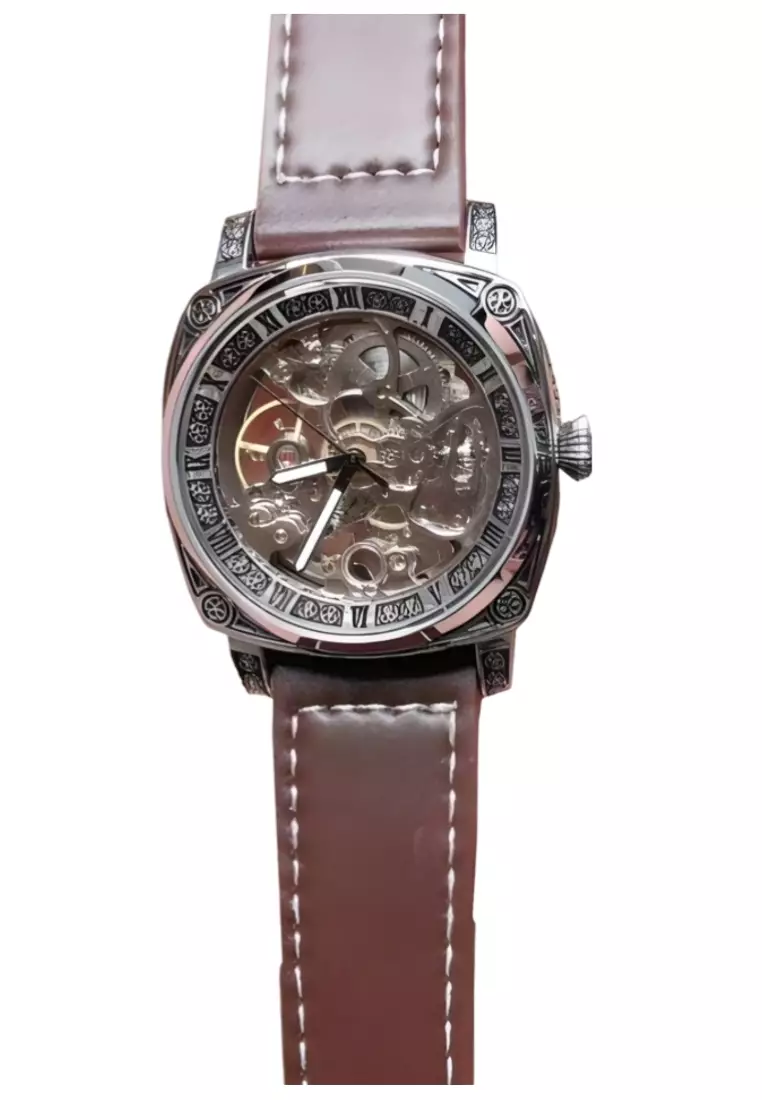 Skeleton Engraved Automatic Mechanical Watch