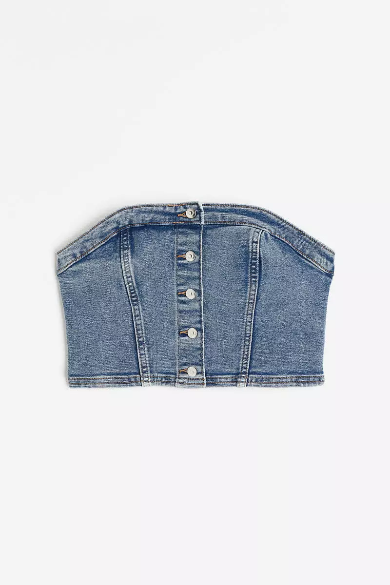 Denim bustier top