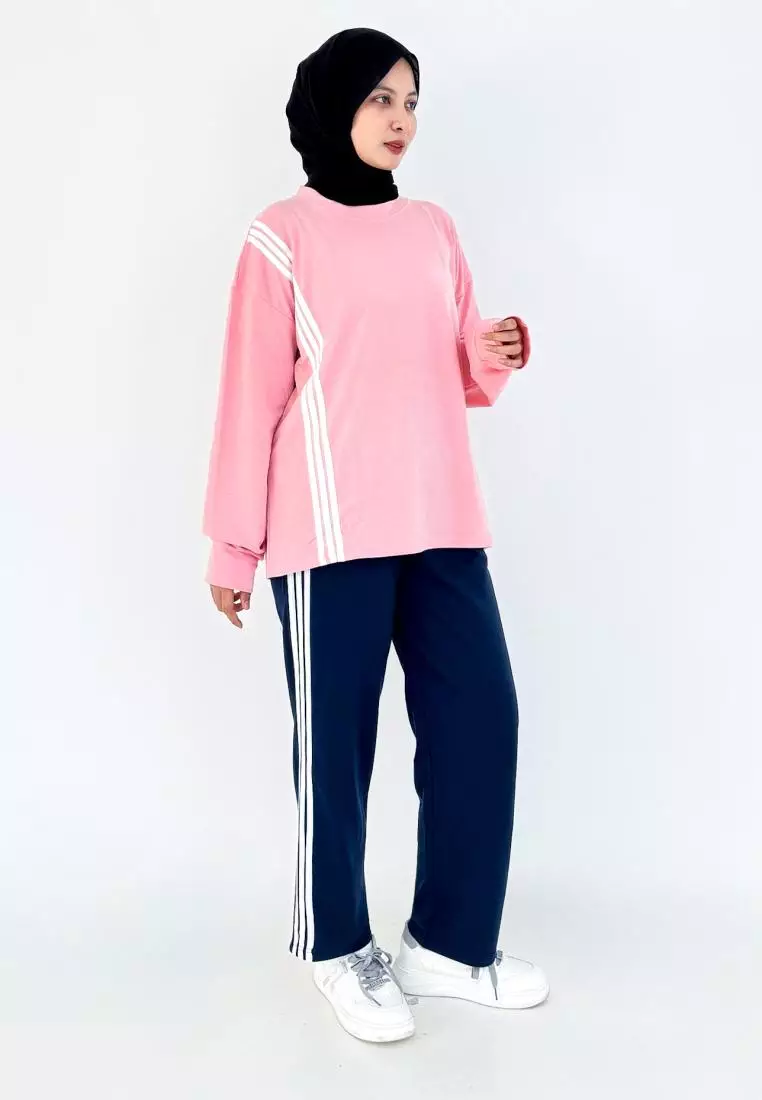 Set Sporty Alena (Setelan Training Olahraga) Merah Muda