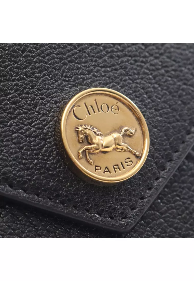 Pre-Loved Chloé Envelope card case leather black