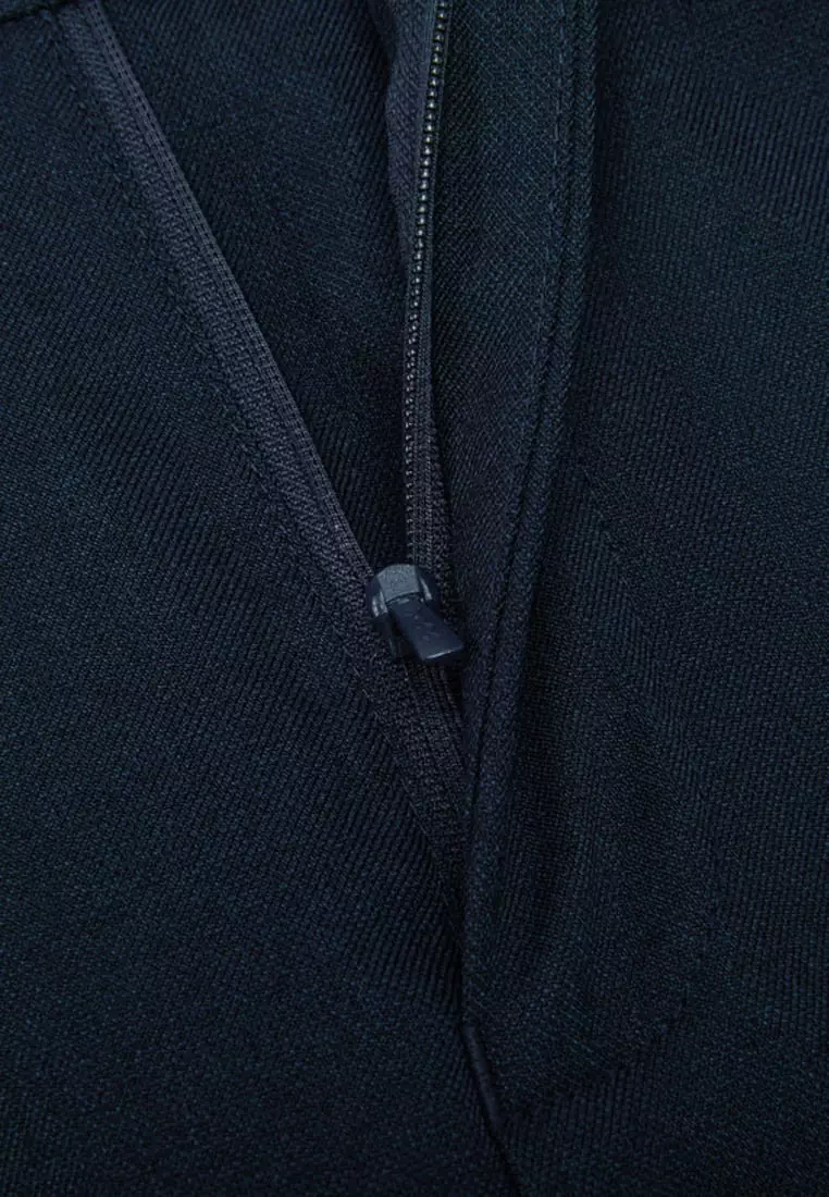 Teflon Smart Fit Twill Suit Pants with Elastic Waist Band