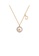 Glamorousky white 925 Sterling Silver Plated Champagne Gold Fashion Simple Hollow Alphabet D Geometric Round Pendant with Cubic Zirconia and Necklace 17899ACA47090BGS_1