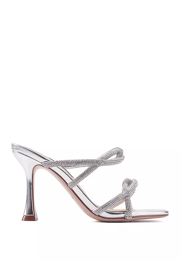 Discount on Nine West  shoes - SKU: Mana Heeled Sandals Silver
