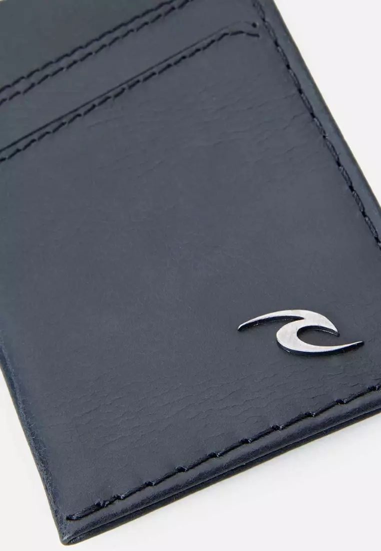 男士品牌卡片 Rfid 薄皮套 02KMWA-黑色