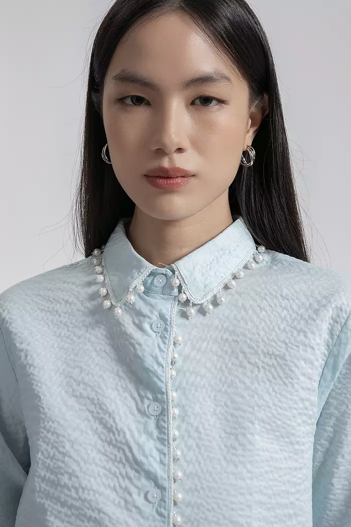 COTTONINK - Atasan Kemeja Wanita Light Blue Aude #FallWinter2025