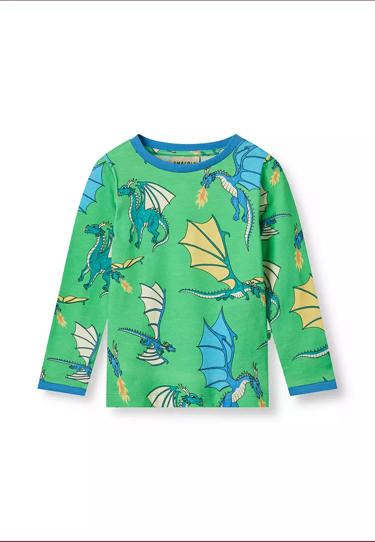 Long-sleeved top with flying dragons