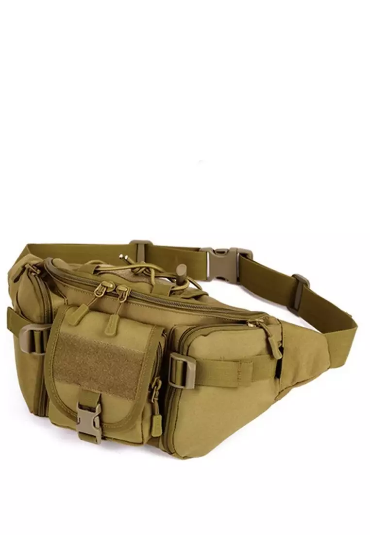 Atera Tas Pinggang Pria Waistbag Travel Adventure Big Pocket Material Durable Nylon Fabric ORIGINAL - Brown