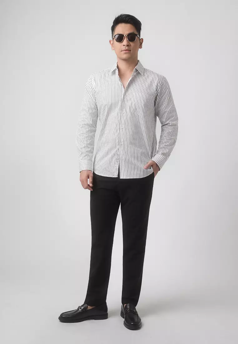 Hugo Stripe Shirt White LS