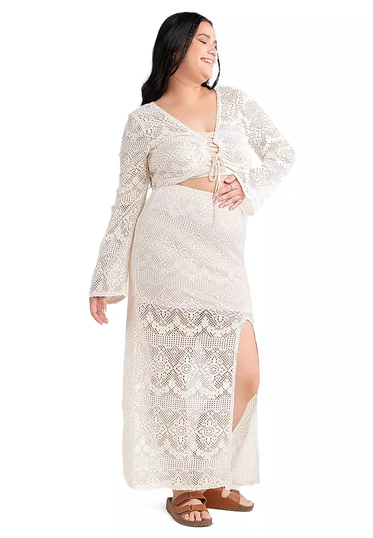 Crochet Maxi Skirt With Slit