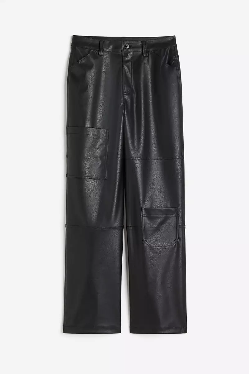 Denim cargo trousers