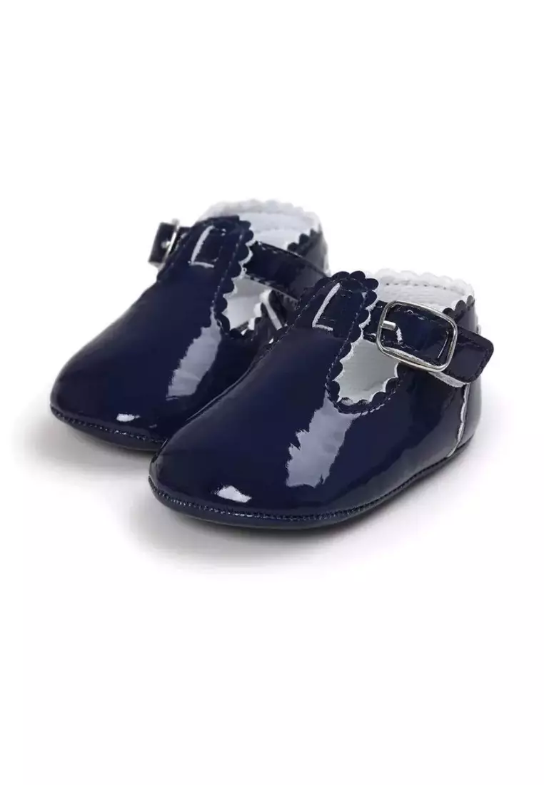 Discount on Raising Little  shoes - SKU: Colored Patent Tbars Shoes - Navy Blue