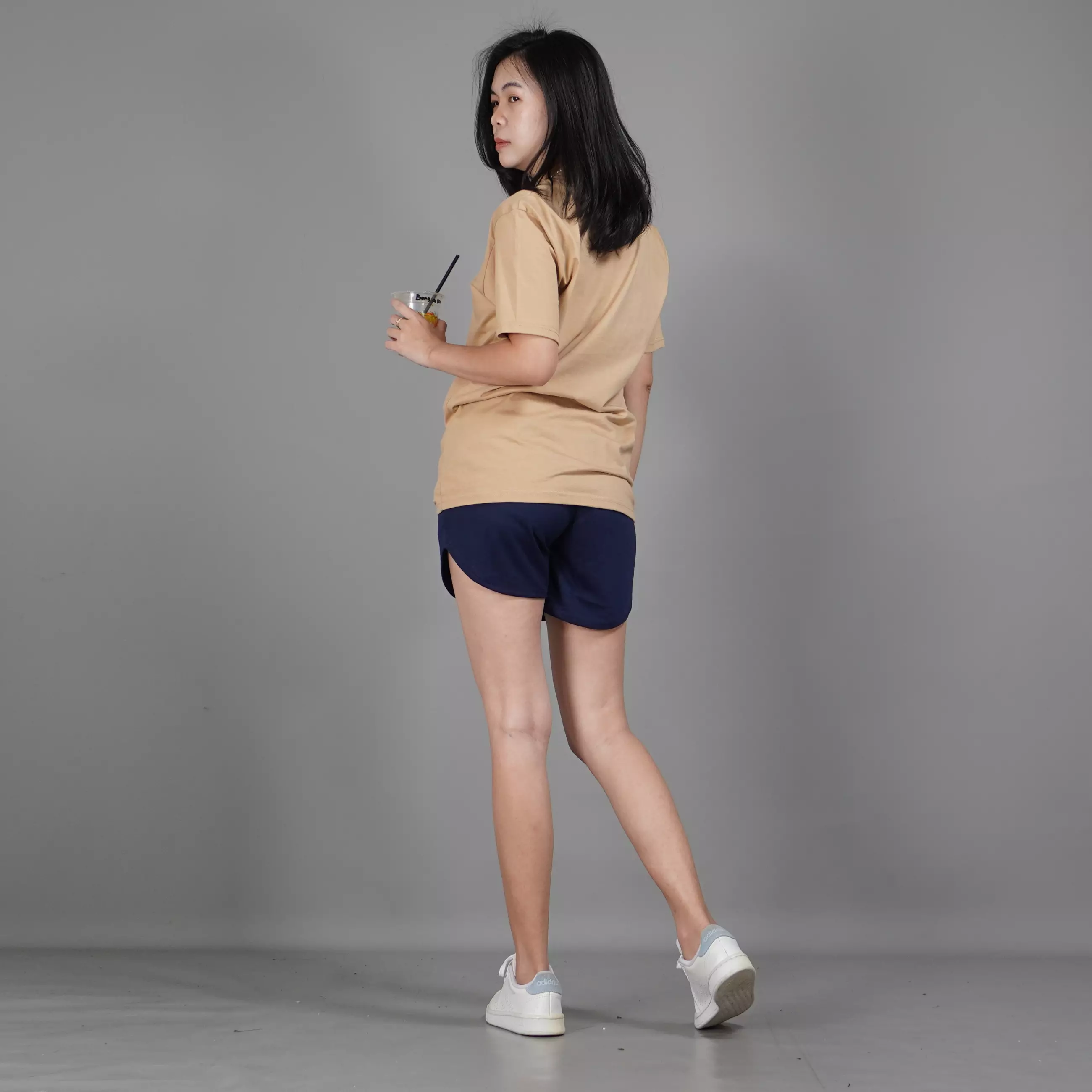  UNILO Size S-BIG Kaos Polos Wanita Lengan Pendek Short Sleeve TShirt - Latte