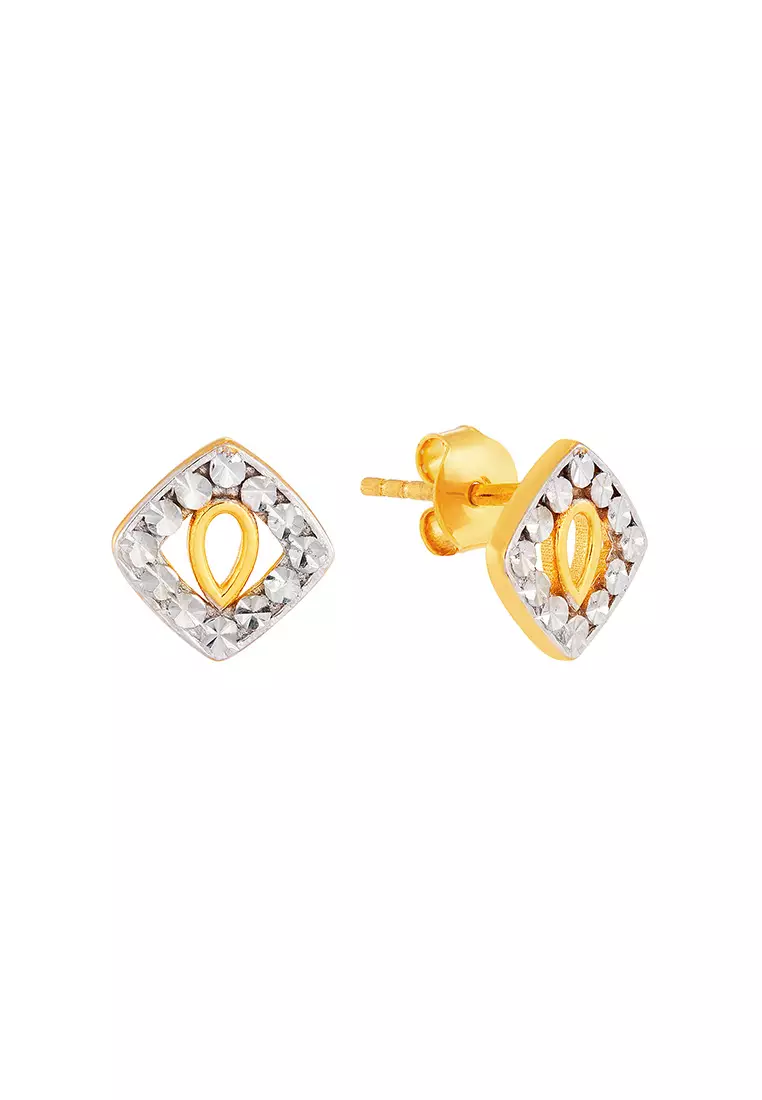 HABIB Oro Italia 916 Yellow and White Gold Earrings GE74320623 YW BI